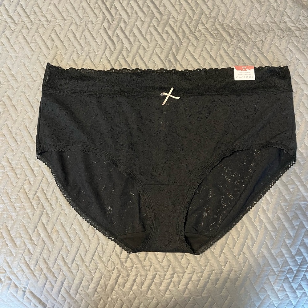 Cacique Black Lace High-Leg Brief